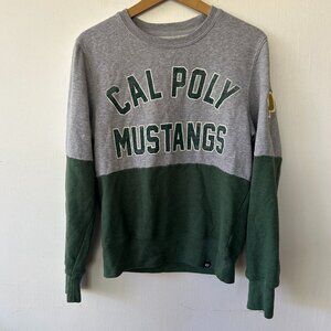 Cal Poly Mustangs Sweatshirt Womens Small Gray Green College Crew Neck Pullover